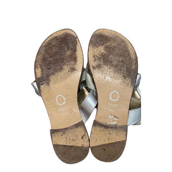 Sarah Flint Grear Ankle Wrap Tie Sandals Handmade in Italy Size 9 - Picture 7 of 9